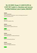 BA 323 SDSU Exam 2 CASH FLOWS &&NewLine;COST OF Capital A&plus; Questions and Answers&NewLine;Verified Solutions Latest Update 2026&sol;2027