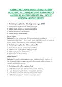 NASM STRETCHING AND FLEXIBILITY EXAM 2026&sol;2027 &vert; ALL 100 QUESTIONS AND CORRECT ANSWERS &vert; ALREADY GRADED A&plus; &vert; LATEST VERSION &lpar;JUST RELEASED&rpar;