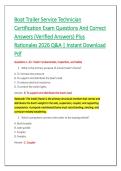 Boat Trailer Service Technician &NewLine;Certification Exam Questions And Correct &NewLine;Answers &lpar;Verified Answers&rpar; Plus &NewLine;Rationales 2026 Q&A &vert; Instant Download &NewLine;Pdf 