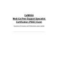CalMHSA&NewLine;Medi-Cal Peer Support Specialist Certification &lpar;PSSC&rpar; Exam&NewLine;Questions & Answers with Rationales&vert; Latest Update&NewLine;