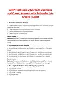 AHIP Final Exam 2026&sol;2027 Questions and Correct Answers with Rationales &vert; A&plus; Graded &vert; Latest