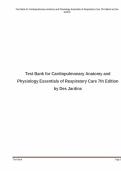 Test Bank For Cardiopulmonary Anatomy And Physiology&colon; Essentials for Respiratory Care&comma; 7th Edition by Terry R&period; Des Jardins