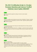 BA 342 3 Certification Script A&plus; Circular&NewLine;Economy Questions and Answers Verified&NewLine;Solutions Latest Update 2026&sol;2027
