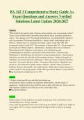 BA 342 3 Comprehensive Study Guide A&plus;&NewLine;Exam Questions and Answers Verified&NewLine;Solutions Latest Update 2026&sol;2027