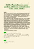 BA 342 3 Practice Exam A&plus; Amoral&NewLine;Questions and Answers Verified Solutions&NewLine;Latest Update 2026&sol;2027