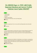 BA 1000 001 Paper A&plus; WHY ARE Profits&NewLine;Important Questions and Answers Verified&NewLine;Solutions Latest Update 2026&sol;2027