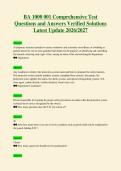 BA 1000 001 Comprehensive Test&NewLine;Questions and Answers Verified Solutions&NewLine;Latest Update 2026&sol;2027