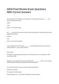 DOSI Final Review Exam Questions With Correct Answers