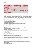 Athletic Training Exam 2026 with 100 accurate answer&period;