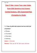 Texas Class D Water License Exam Prep 2026&sol;2027 &vert; Comprehensive Practice Questions & Study Guide &vert; Latest Update