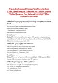 Arizona Underground Storage Tank Operator Exam &lpar;Class C&rpar; Exam Practice Questions And Correct Answers &lpar;Verified Answers&rpar; Plus Rationale 2026&sol;2027 Q&A&vert; Instant Download Pdf