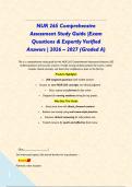 NUR 265 Comprehensive Assessment Study Guide &vert;Exam Questions & Expertly Verified Answers &vert; 2026 &ndash; 2027 &lpar;Graded A&rpar;&NewLine;
