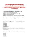 Wisconsin Real Estate Law Practice Exam Questions And Correct Answers &lpar;Verified Answers&rpar; Plus Rationales 2026&sol;2027 Q&A Instant Download Pdf