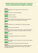 CORRECTIONS OFFICER EXAM PART 1 UPDATED&NewLine;ACTUAL QUESTIONS AND CORRECT ANSWERS