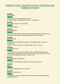 NURSING EXAM 1 UPDATED ACTUAL QUESTIONS AND&NewLine;CORRECT ANSWERS