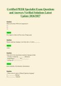 Certified PEER Specialist Exam Questions&NewLine;and Answers Verified Solutions Latest&NewLine;Update 2026&sol;2027