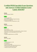 Certified PEER Specialist Exam Questions&NewLine;and Answers Verified Solutions Latest&NewLine;Update 2026&sol;2027