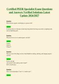 Certified PEER Specialist Exam Questions&NewLine;and Answers Verified Solutions Latest&NewLine;Update 2026&sol;2027