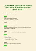 Certified PEER Specialist Exam Questions&NewLine;and Answers Verified Solutions Latest&NewLine;Update 2026&sol;2027