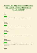 Certified PEER Specialist Exam Questions&NewLine;and Answers Verified Solutions Latest&NewLine;Update 2026&sol;2027