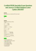 Certified PEER Specialist Exam Questions&NewLine;and Answers Verified Solutions Latest&NewLine;Update 2026&sol;2027