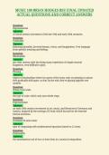 MUSIC 100 BRIAN HODGES BSU FINAL UPDATED&NewLine;ACTUAL QUESTIONS AND CORRECT ANSWERS