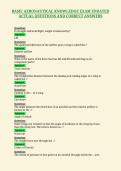 BASIC AERONAUTICAL KNOWLEDGE EXAM UPDATED&NewLine;ACTUAL QUESTIONS AND CORRECT ANSWERS