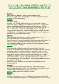 N128 WEEK 1 - ADAPTIVE QUIZZING &num;1 UPDATED&NewLine;ACTUAL QUESTIONS AND CORRECT ANSWERS