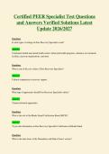 Certified PEER Specialist Test Questions&NewLine;and Answers Verified Solutions Latest&NewLine;Update 2026&sol;2027