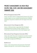 PROJECT MANAGEMENT OA HIGH-YIELD&NewLine;SCOPE&comma; TIME&comma; COST&comma; AND RISK MANAGEMENT&NewLine;SUMMARY 2026