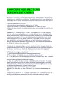 SAUNDERS HESI MED SURG Questions and Answers