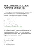 PROJECT MANAGEMENT OA MOCK TEST&NewLine;WITH ANSWER RATIONALES 2026