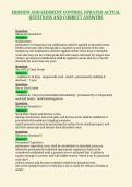 EROSION AND SEDIMENT CONTROL UPDATED ACTUAL&NewLine;QUESTIONS AND CORRECT ANSWERS