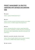 PROJECT MANAGEMENT OA PRACTICE&NewLine;QUESTIONS WITH DETAILED EXPLANATIONS&NewLine;2026