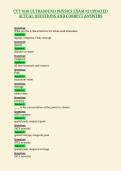 CVT 1610 ULTRASOUND PHYSICS EXAM &num;2 UPDATED&NewLine;ACTUAL QUESTIONS AND CORRECT ANSWERS