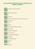 TEAS EXAM PREP UPDATED ACTUAL QUESTIONS AND&NewLine;CORRECT ANSWERS