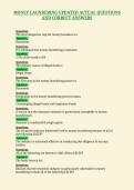 MONEY LAUNDERING UPDATED ACTUAL QUESTIONS&NewLine;AND CORRECT ANSWERS