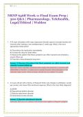 NRNP 6568 Week 11 Final Exam Prep &vert; &NewLine;300 Q&A &vert; Pharmacology&comma; Telehealth&comma; &NewLine;Legal&sol;Ethical &vert; Walden 