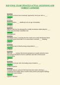 DEP FINAL EXAM UPDATED ACTUAL QUESTIONS AND&NewLine;CORRECT ANSWERS
