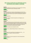 DEP- FINAL EXAM &lpar;CH&period;9-12&rpar; UPDATED ACTUAL&NewLine;QUESTIONS AND CORRECT ANSWERS