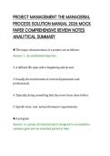 PROJECT MANAGEMENT THE MANAGERIAL&NewLine;PROCESS SOLUTION MANUAL 2026 MOCK&NewLine;PAPER COMPREHENSIVE REVIEW NOTES&NewLine;ANALYTICAL SUMMARY