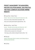PROJECT MANAGEMENT THE MANAGERIAL&NewLine;PROCESS SOLUTION MANUAL 2026 PRACTICE&NewLine;TEST PACK COMPLETE SOLUTIONS VERIFIED&NewLine;INSIGHTS