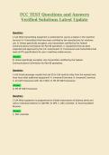 FCC TEST Questions and Answers Verified Solutions Latest Update