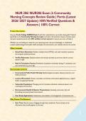 NUR 206&sol; NUR206 Exam 2&colon; Community Nursing Concepts Review Guide &vert; Fortis &lpar;Latest 2026&sol; 2027 Update&rpar; 100&percnt; Verified Questions & Answers &vert; 100&percnt; Correct&NewLine;&NewLine;