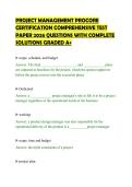 PROJECT MANAGEMENT PROCORE&NewLine;CERTIFICATION COMPREHENSIVE TEST&NewLine;PAPER 2026 QUESTIONS WITH COMPLETE&NewLine;SOLUTIONS GRADED A&plus;