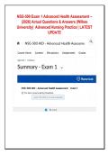 NSG-500 Exam 1 Advanced Health Assessment &ndash; &NewLine;&lpar;2026&rpar; Actual Questions & Answers &lpar;Wilkes &NewLine;University&rpar;  Advanced Nursing Practice &vert; LATEST &NewLine;UPDATE &NewLine; &NewLine; &NewLine; &NewLine; &NewLine; &NewLine; &NewLine;