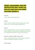 PROJECT MANAGEMENT PROCORE&NewLine;CERTIFICATION FINAL PAPER 2026&NewLine;PRACTICE QUESTIONS AND EXPERT&NewLine;SOLUTIONS GRADED A&plus;