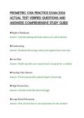 PROMETRIC CNA PRACTICE EXAM 2026&NewLine;ACTUAL TEST VERIFIED QUESTIONS AND&NewLine;ANSWERS COMPREHENSIVE STUDY GUIDE