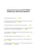 Louisiana Class D License Exam WITH CORRECT &NewLine;ANSWERS WELL VERIFIED AND ELABORATED &excl;