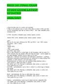 BIOD 101 Final Exam Study Guide&colon; Latest Updated Questions & Answers for 2026&sol;2027